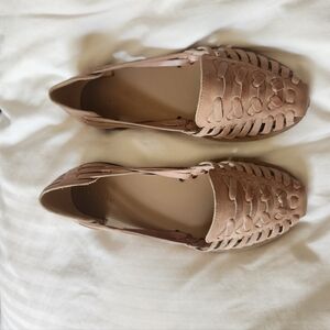 NWOB Nisolo Huarache Casual Leather Sandals Almond Womans Size 7.5